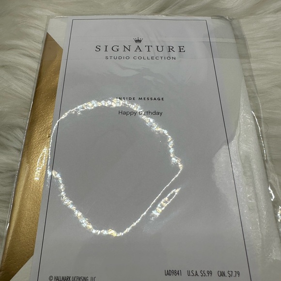 🧡10/$10Floral Greeting Card with Gold Accents - Picture 2 of 3